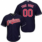 Youth Customized Cleveland Indians Navy Blue Baseball Alternate Cool Base Jersey,baseball caps,new era cap wholesale,wholesale hats